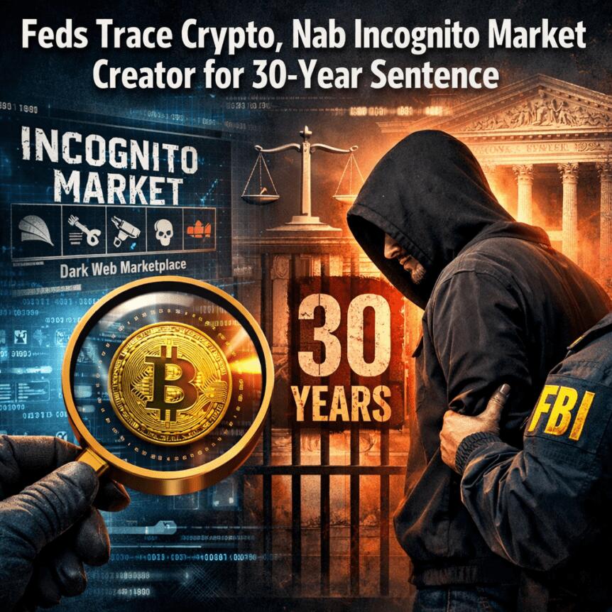 Feds Trace Crypto, Nab Incognito Market Creator for 30-Year Sentence