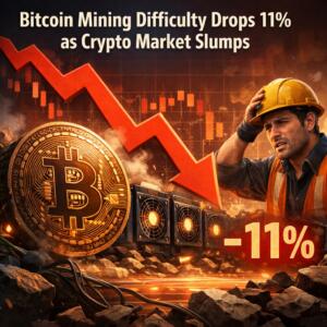 Bitcoin Mining Difficulty Drops 11% As Crypto Market Slumps