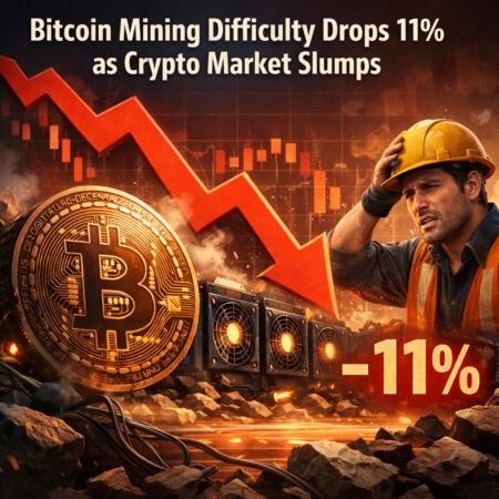 Bitcoin Mining Difficulty Drops 11% As Crypto Market Slumps