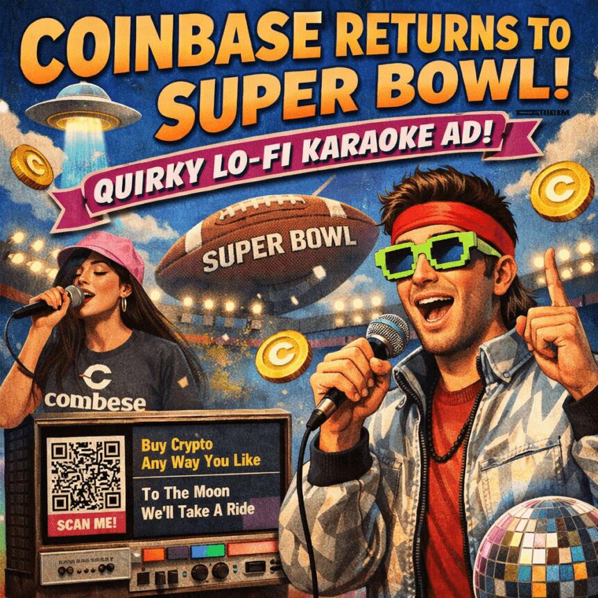 Coinbase Returns To The Super Bowl With A Quirky Lo-Fi Karaoke Ad