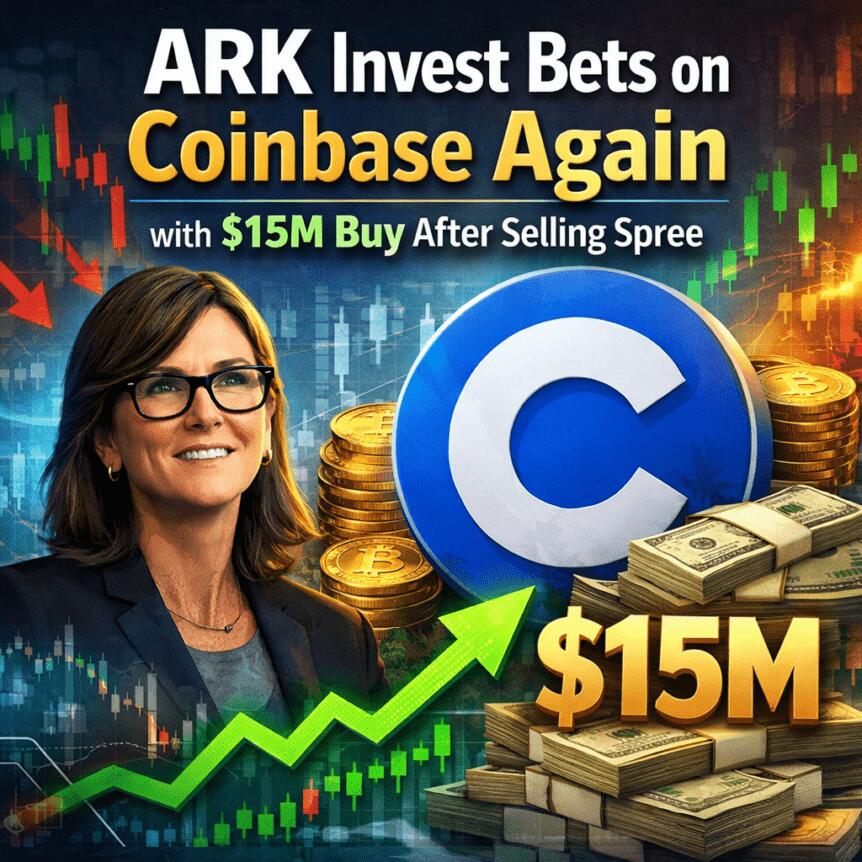 ARK Invest Bets on Coinbase Again with $15M Buy After Selling Spree
