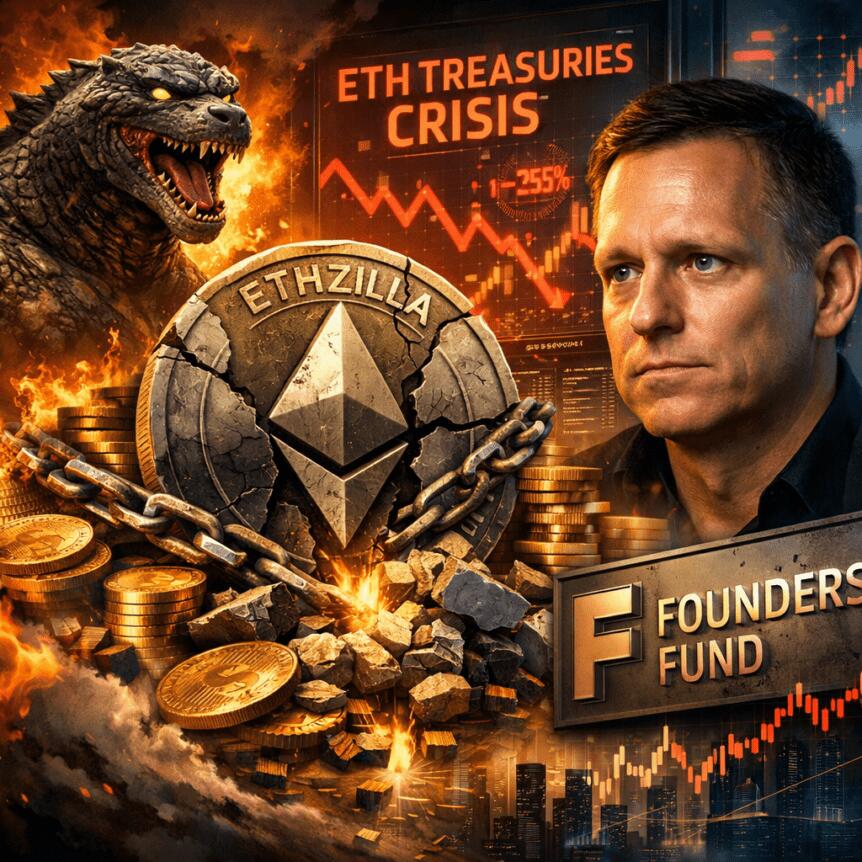 Thiel’s Founders Fund Dumps ETHZilla Stake as ETH Treasuries Strain