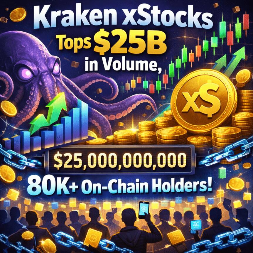 Kraken Xstocks Tops $25b In Volume, 80k+ On-Chain Holders