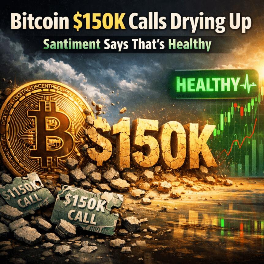 Bitcoin $150k Calls Drying Up, Santiment Says That's Healthy