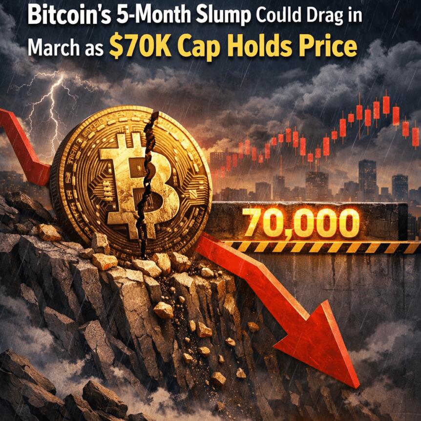 Bitcoin’s 5-Month Slump Could Drag in March as $70K Cap Holds Price