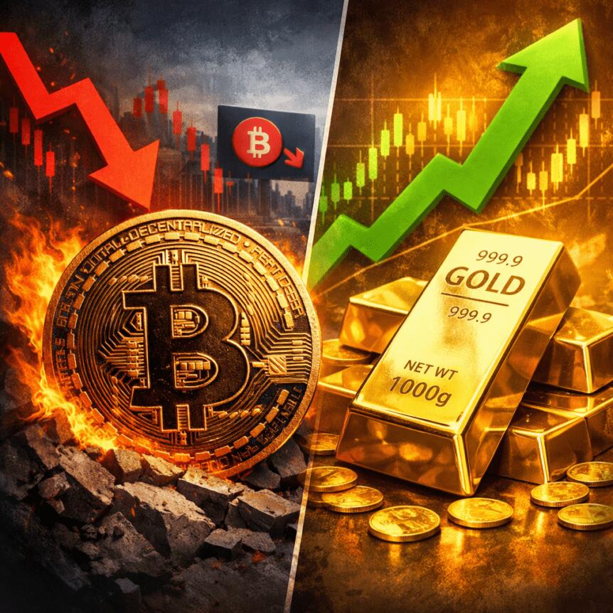 Bitcoin Price Slump vs Gold Gains Highlights a Shifting Crypto Market
