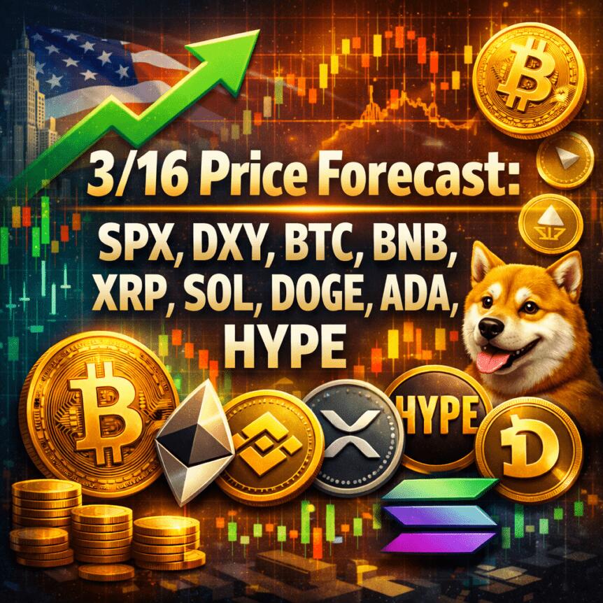 3/16 Price Forecast:SPX, DXY,BTC,ETH,BNB, XRP, SOL, DOGE, ADA, HYPE