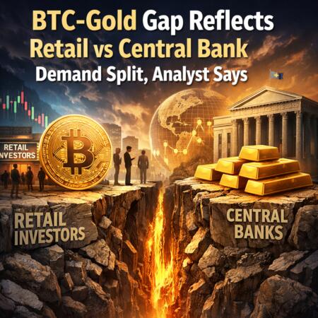Btc-Gold Gap Reflects Retail Vs Central Bank Demand Split, Analyst Says