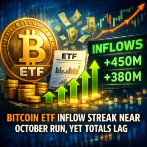 Bitcoin Etf Inflow Streak Near October Run, Yet Totals Lag