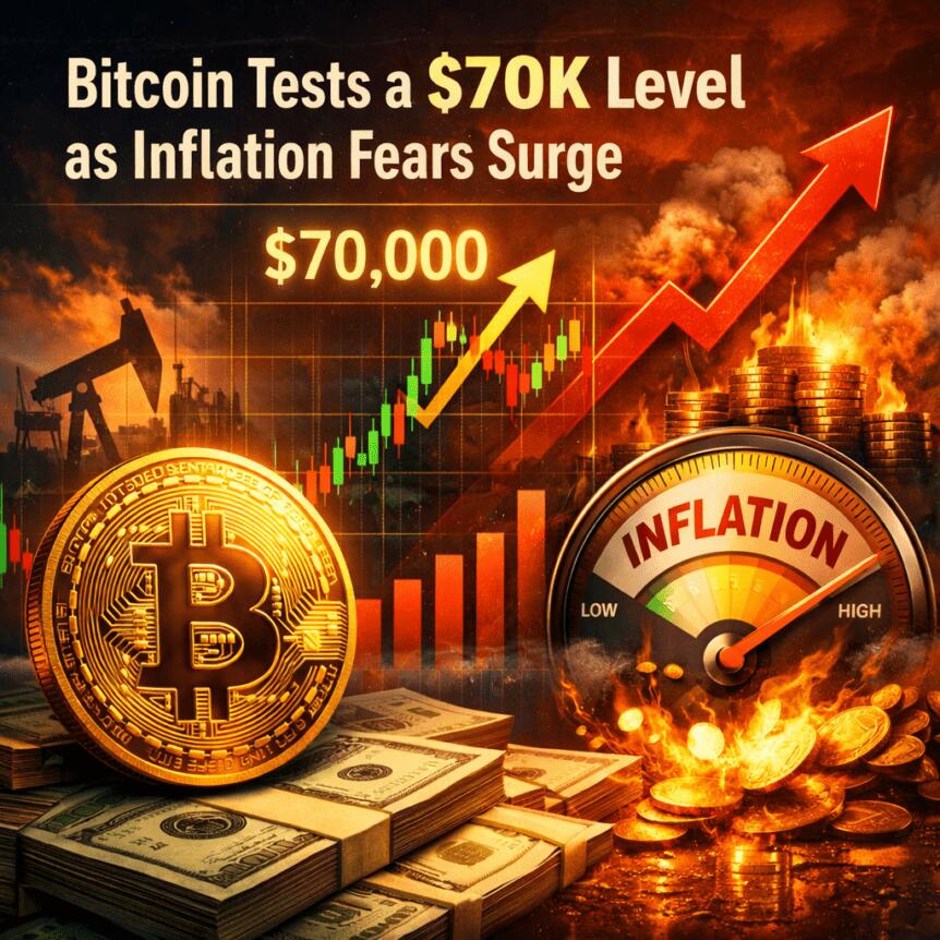 Bitcoin Tests a $70K Level as Inflation Fears Surge Bitcoin Tests A $70k Level As Inflation Fears Surge