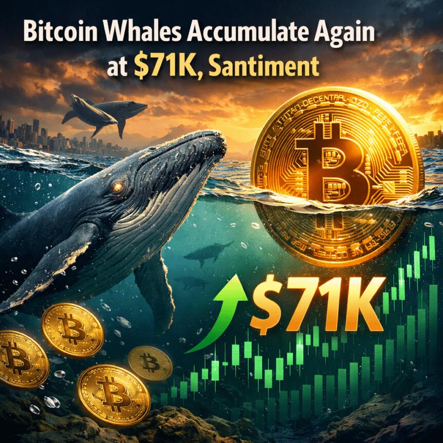 Bitcoin Whales Accumulate Again at $71K, Santiment
