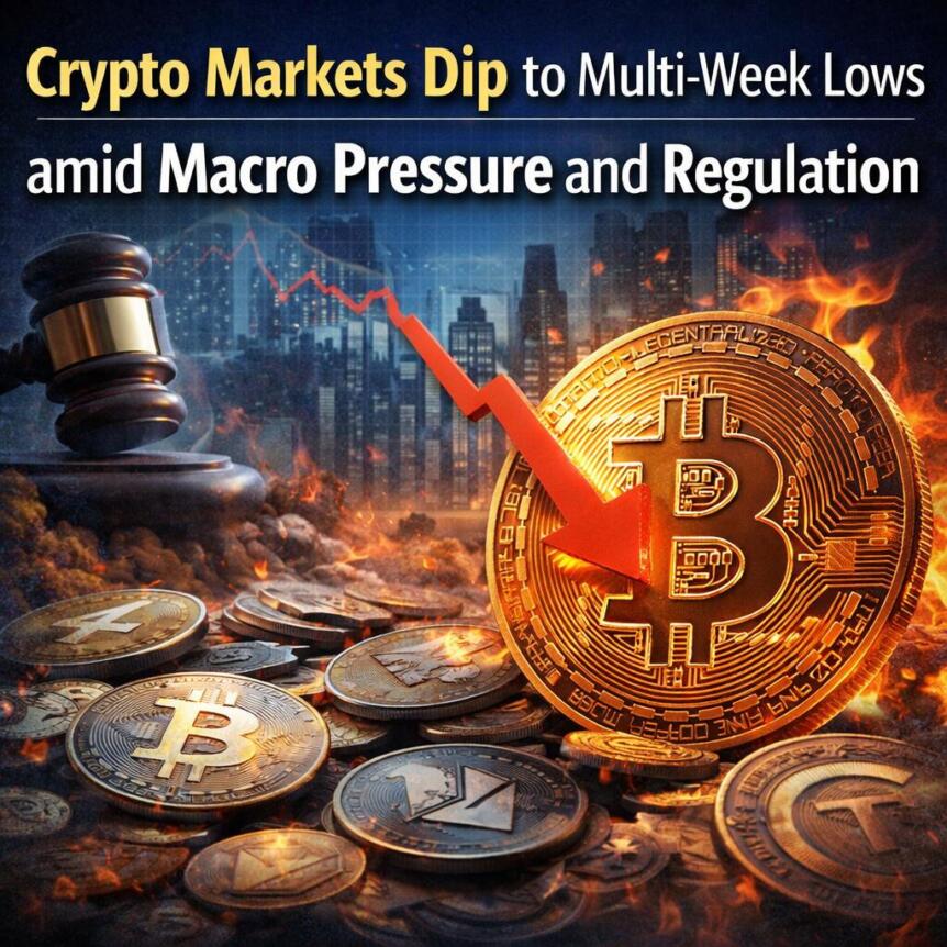 Crypto markets dip to multi-week lows amid macro pressure and regulation Crypto Markets Dip To Multi-Week Lows Amid Macro Pressure And Regulation