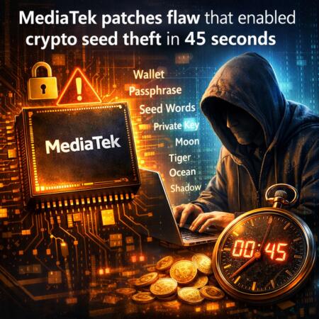 Mediatek Patches Flaw That Enabled Crypto Seed Theft In 45 Seconds