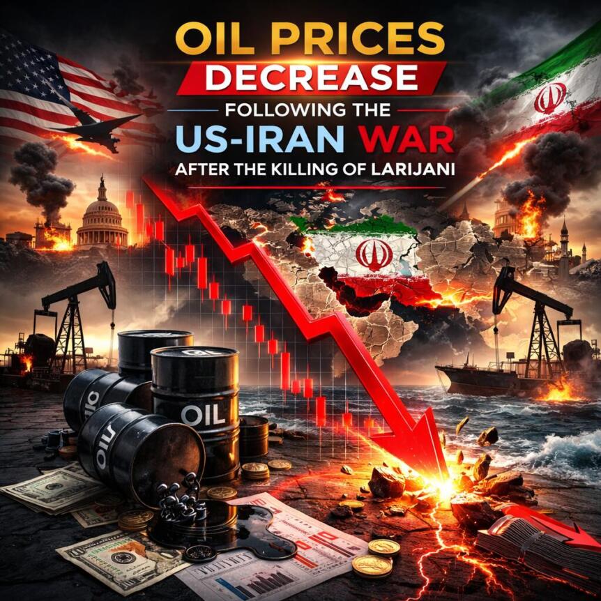 Oil Prices Decrease Following The Us-Iran War After The Killing Of Larijani
