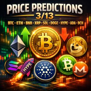 Price Predictions 3/13: Btc Eth Bnb Xrp Sol Doge Hype Ada Bch Xmr