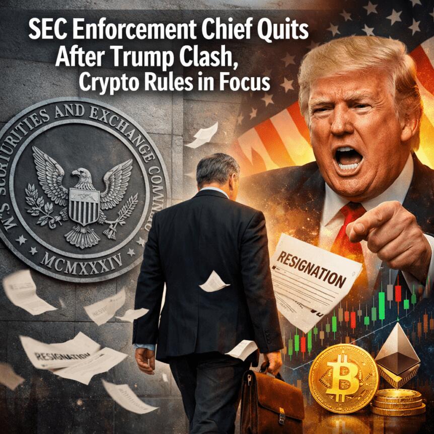 Sec Enforcement Chief Quits After Trump Clash, Crypto Rules In Focus
