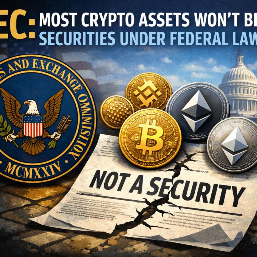 Sec: Most Crypto Assets Won't Be Securities Under Federal Law