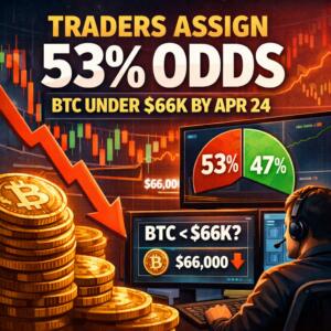 Traders assign 53% odds BTC under $66K by Apr 24 Traders Assign 53% Odds Btc Under $66k By Apr 24