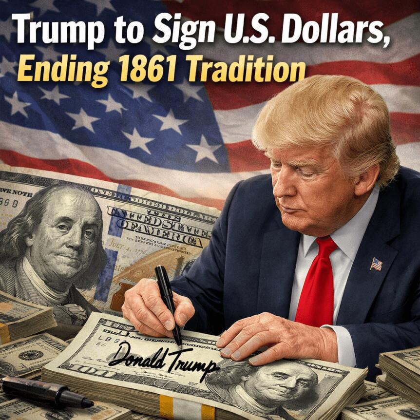 Trump To Sign U.s. Dollars, Ending 1861 Tradition