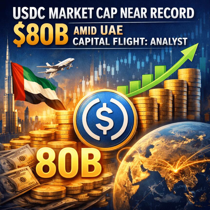 USDC Market Cap Near Record $80B Amid UAE Capital Flight: Analyst