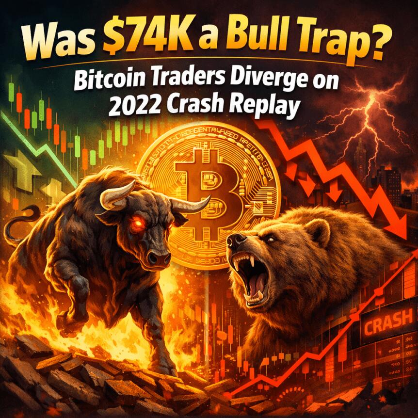 Apakah $74K adalah jebakan bull? Trader Bitcoin terpecah soal pengulangan crash 2022