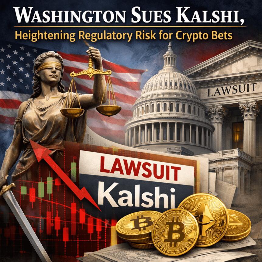 Washington sues Kalshi, heightening regulatory risk for crypto bets Washington Sues Kalshi, Heightening Regulatory Risk For Crypto Bets