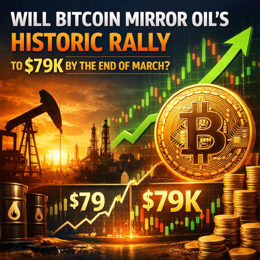 Will Bitcoin Mirror Oil’s Historic Rally to $79K by the end of March?