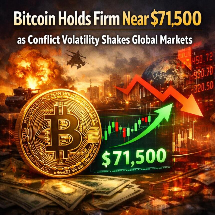 Cb 458616 Bitcoin Holds Firm Near 71 500 As Conflict Volatility Shakes Global Markets