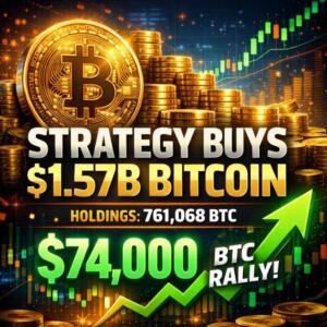 Cb 458688 Strategy Buys 1 57b Bitcoin As Holdings Top 761 068 Btc Btc Above 74k Rally
