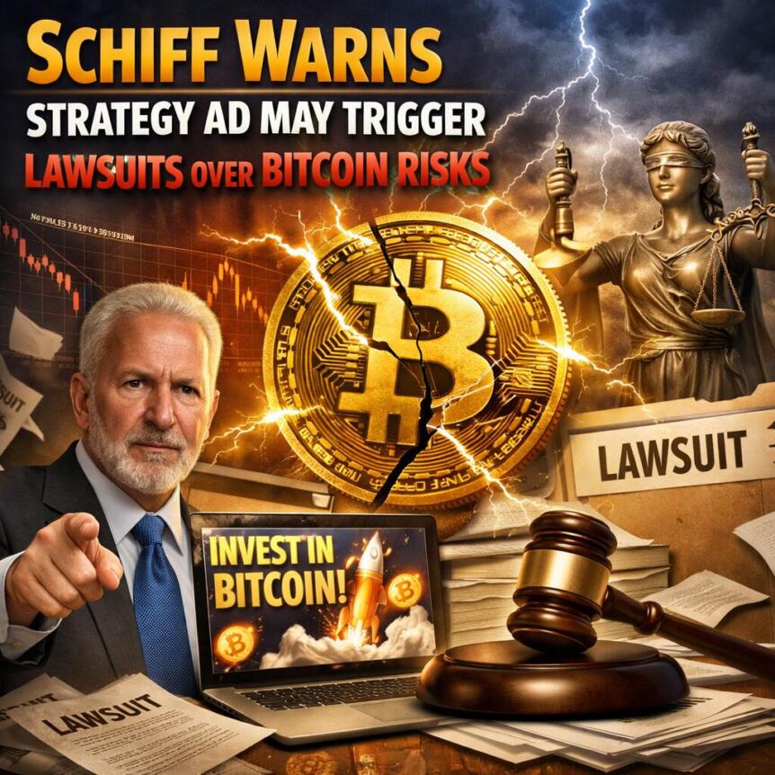 Schiff Warns Strategy Ad May Trigger Lawsuits over Bitcoin Risks