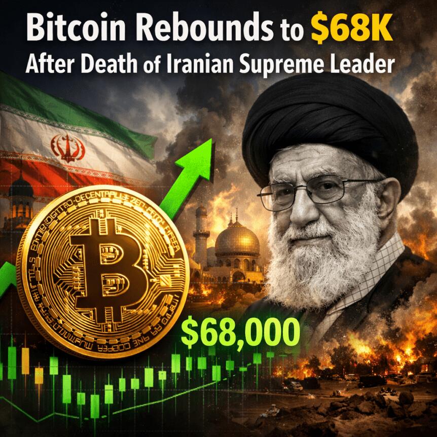 Bitcoin Rebounds to $68K After Death of Iranian Supreme Leader Bitcoin Rebounds To $68k After Death Of Iranian Supreme Leader