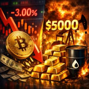 Bitcoin slides 3% as assets rout; Gold smashes to $5K on oil fears Bitcoin Slides 3% As Assets Rout; Gold Smashes To $5k On Oil Fears