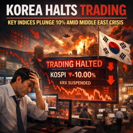 Korea Halts Trading As Key Indices Plunge 10% Amid Middle East Crisis