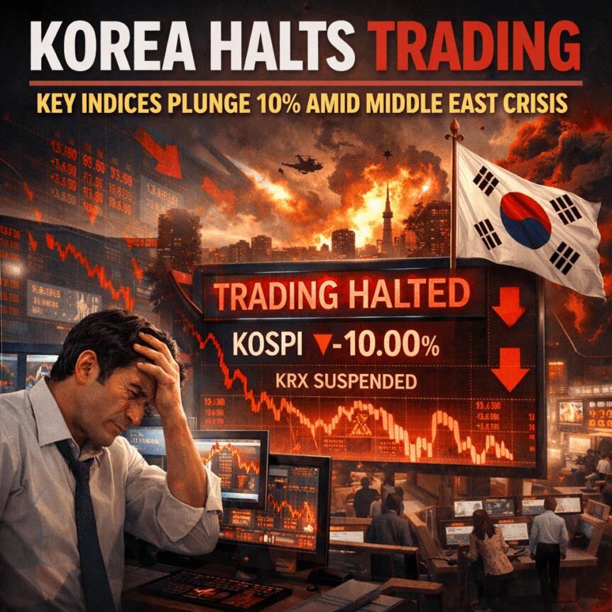 Korea Halts Trading as Key Indices Plunge 10% Amid Middle East Crisis
