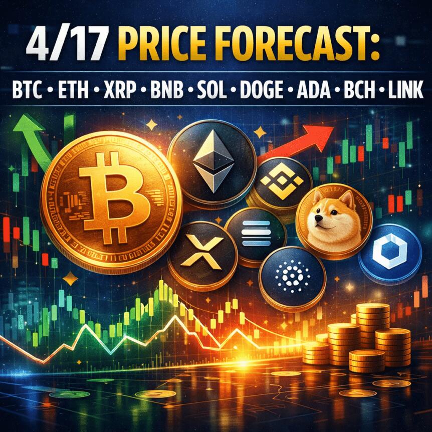 4/17 Price Forecast: Btc, Eth, Xrp, Bnb, Sol, Doge, Ada, Bch, Link