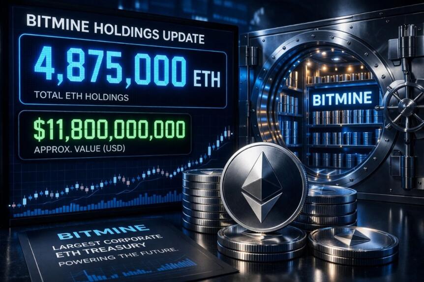 Bitmine Reports 4.875 Million Eth And $11.8 Billion In Crypto And Cash Holding