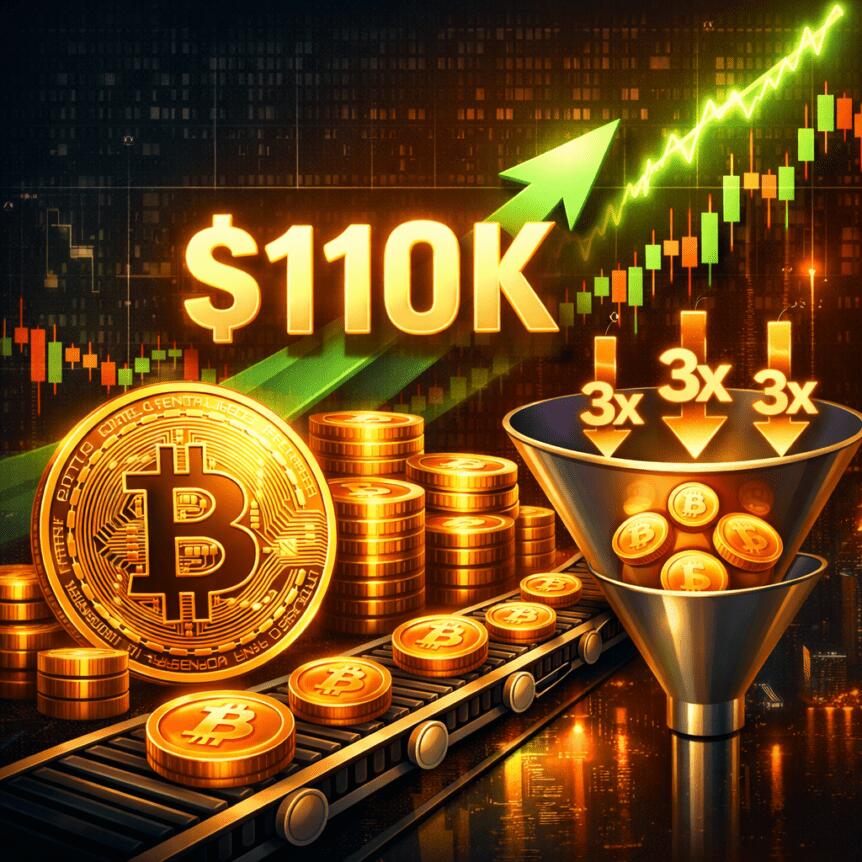 Bitcoin Eyes $110k As Strategy Absorbs Nearly 3x New Btc Supply