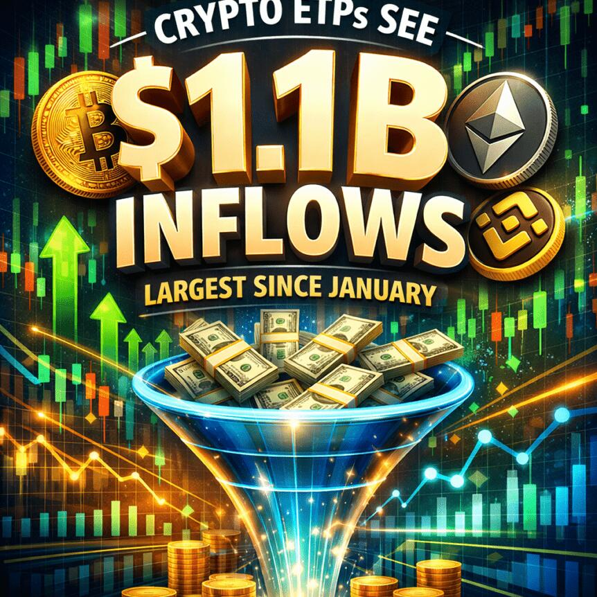 Crypto ETPs See $1.1B Inflows, Largest Since January Crypto Etps See $1.1b Inflows, Largest Since January