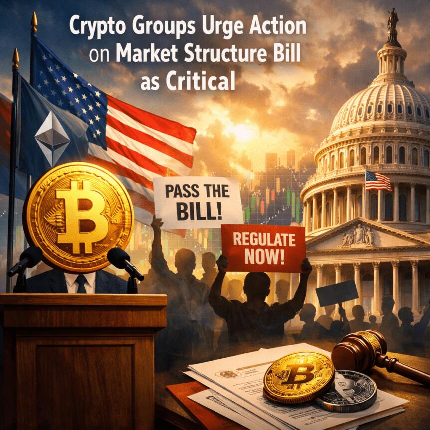Crypto Groups Urge Action On Market Structure Bill As Critical