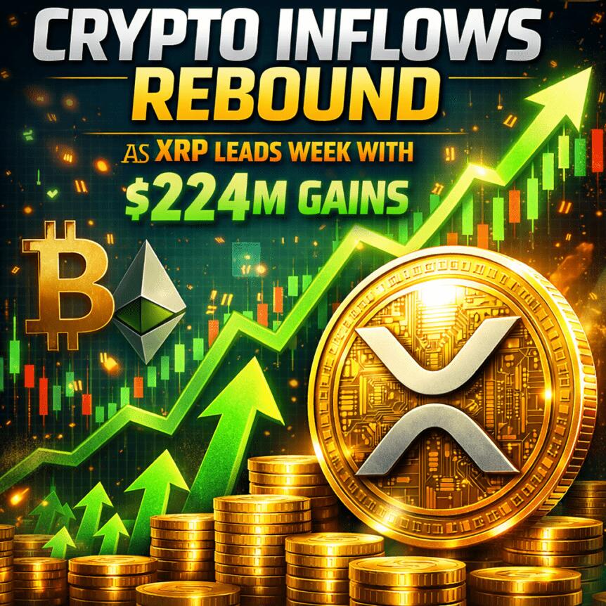 Crypto Inflows Rebound as XRP Leads Week with $224M Gains Crypto Inflows Rebound As Xrp Leads Week With $224m Gains