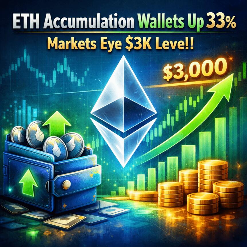 Eth Accumulation Wallets Up 33%, Markets Eye $3k Level