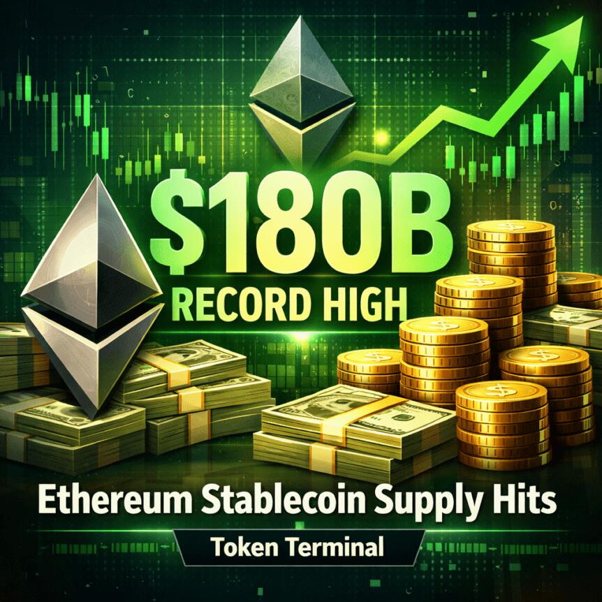 Ethereum Stablecoin Supply Hits $180b, Record High - Token Terminal