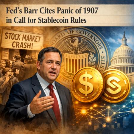 Fed's Barr Cites Panic Of 1907 In Call For Stablecoin Rules