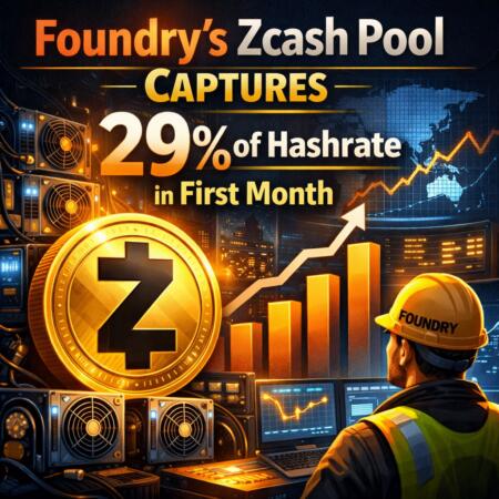 Foundry’s Zcash Pool Captures 29% of Hashrate in First Month Foundry's Zcash Pool Captures 29% Of Hashrate In First Month