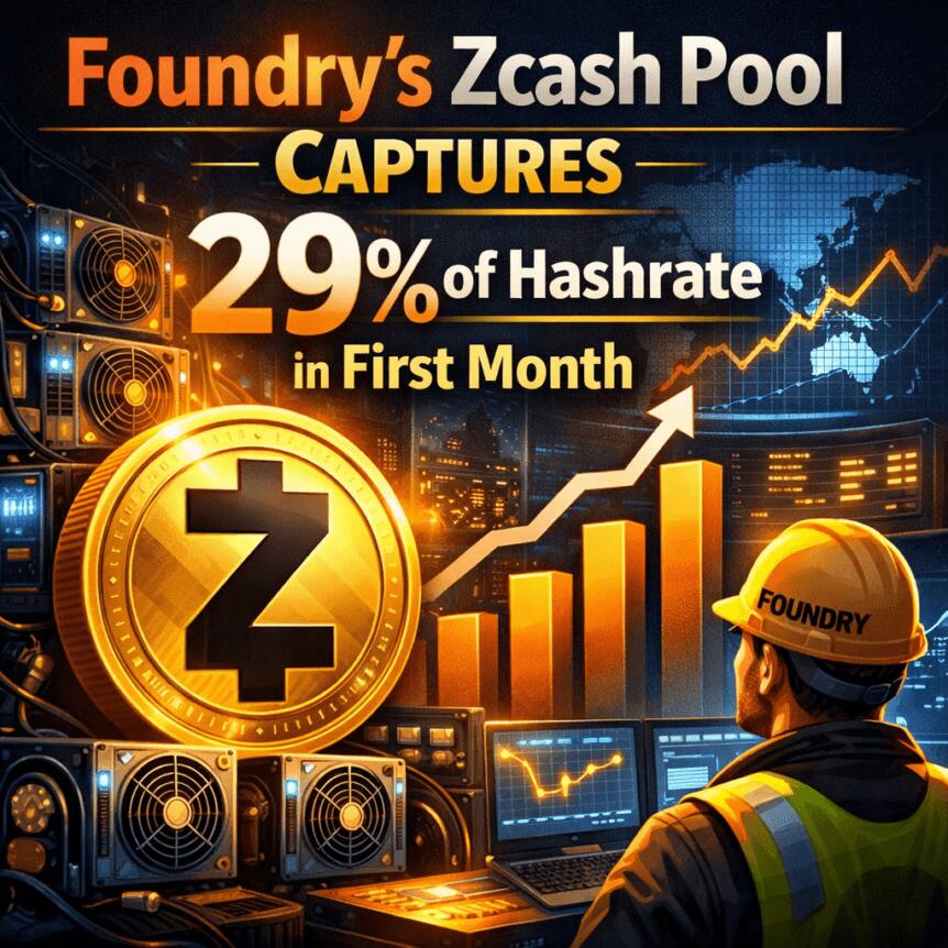 Foundry’s Zcash Pool Captures 29% of Hashrate in First Month