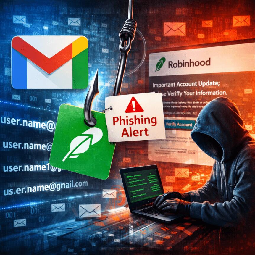 Gmail Dot Trick Underpins Robinhood Phishing, Sending Real-Looking Emails