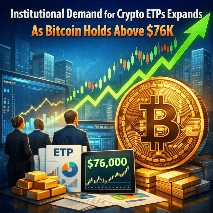 Institutional Demand For Crypto Etps Expands As Bitcoin Holds Above $76k