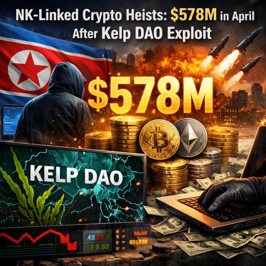 Nk-Linked Crypto Heists $578m In April After Kelp Dao Exploit