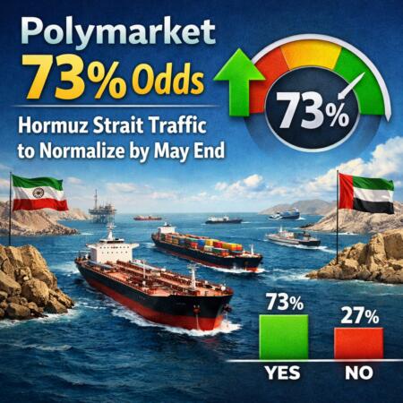 Polymarket 73% Odds Hormuz Strait Traffic To Normalize By May End