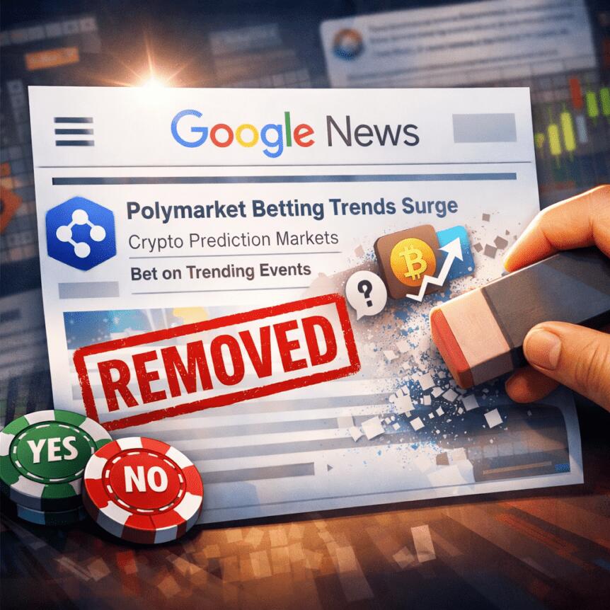 Polymarket Bets Briefly Appear on Google News Before Being Removed